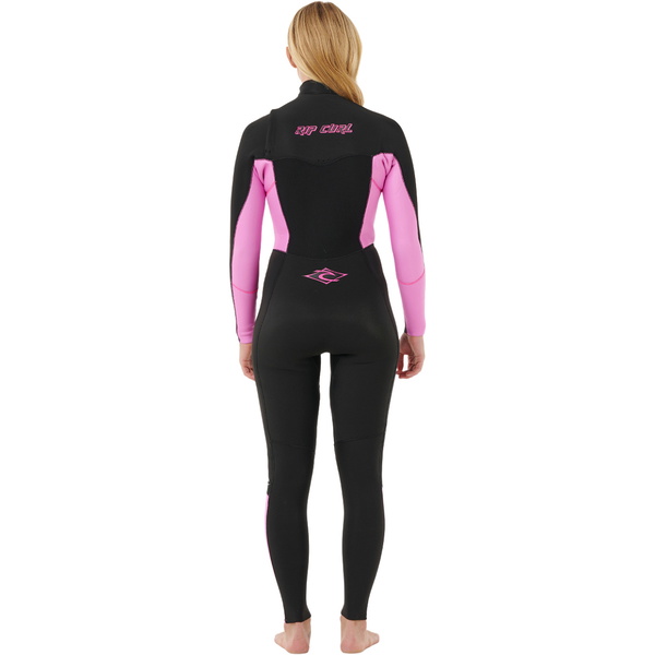 2026 Rip Curl Da Donna Dawn Patrol 3/2mm Chest Zip Muta 161WFS - Black / Pink